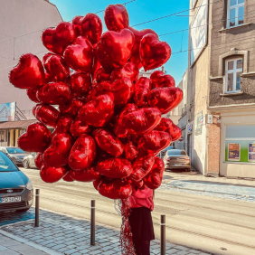  Çiçek Gönder Alanya 51 Kalp Folyo Balonlar